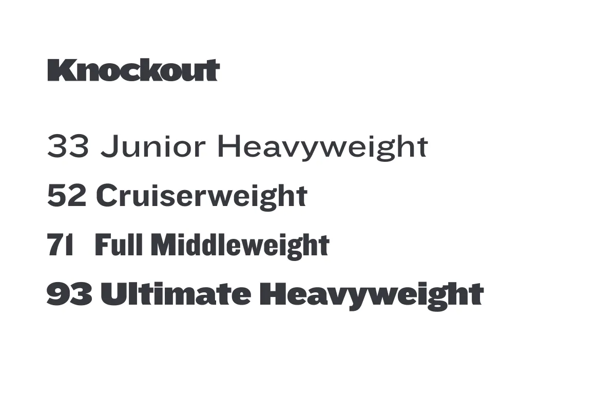 Knockout-font Font Preview 1